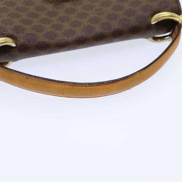 CELINE Macadam Canvas Hand Bag PVC Leather Brown Gold Auth bs16599 - Picture 7 of 16